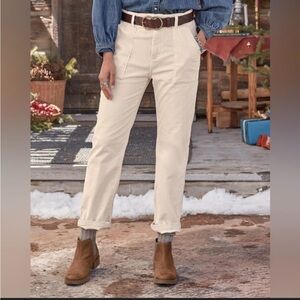 Driftwood Corduroy Pants Ivory Birch Cotton 31 NWT High Waisted Straight Leg